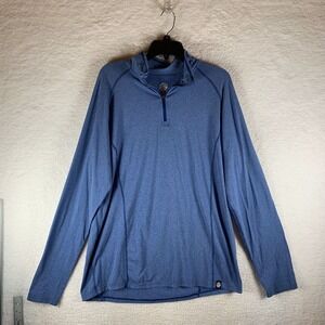 REI Co-op Men's Long Sleeve Blue Stretch Lightweight Quarter Zip Sweater Size XL